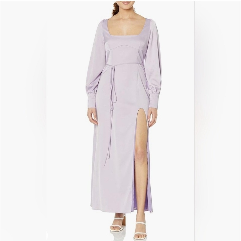 The Drop Caroline Crawford Patterson Lavender Maxi Dress Square Neck Tie Back M